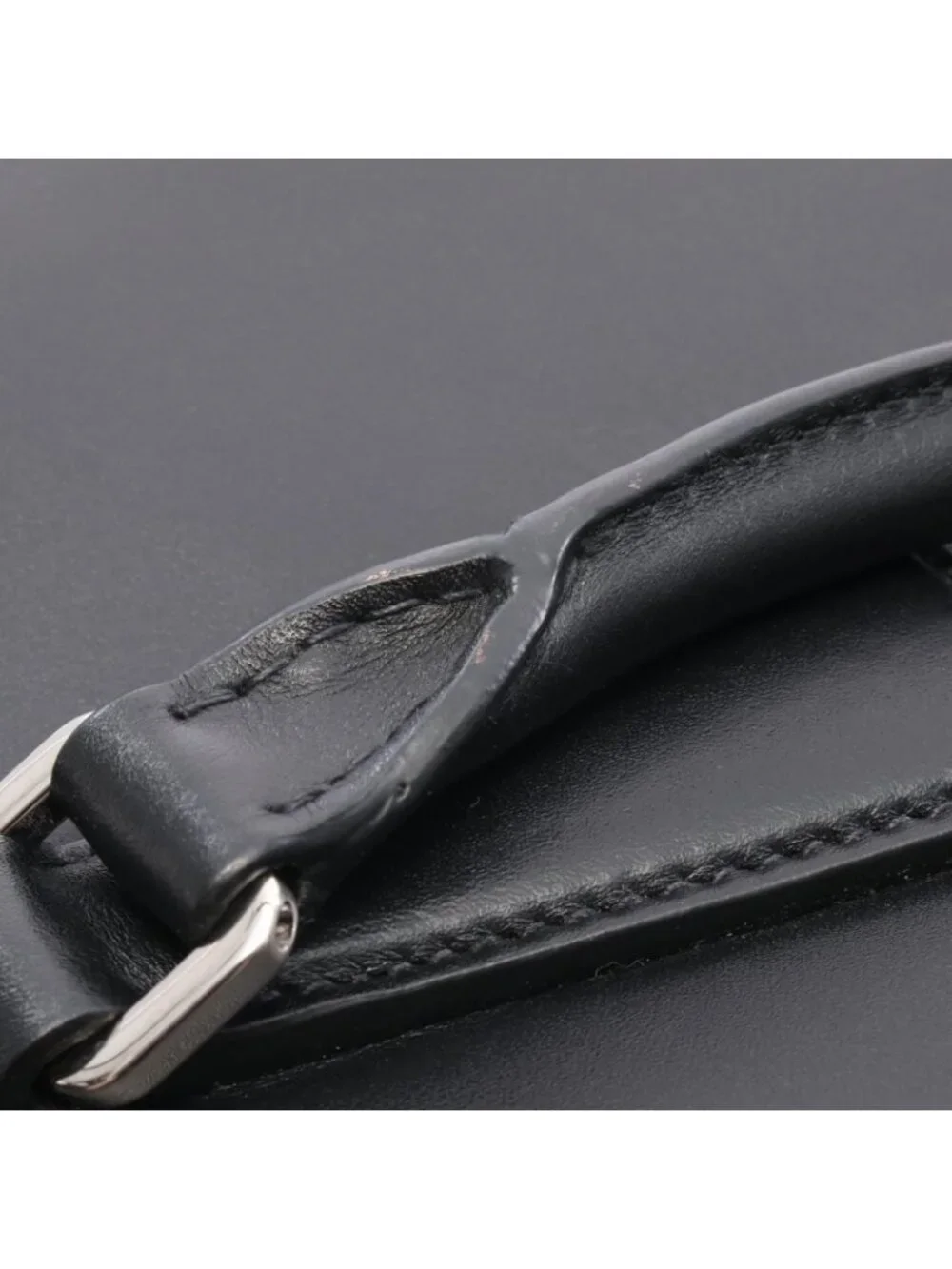 Prada Tote Bag Shopping 2-Way Black Leather Triangle Logo